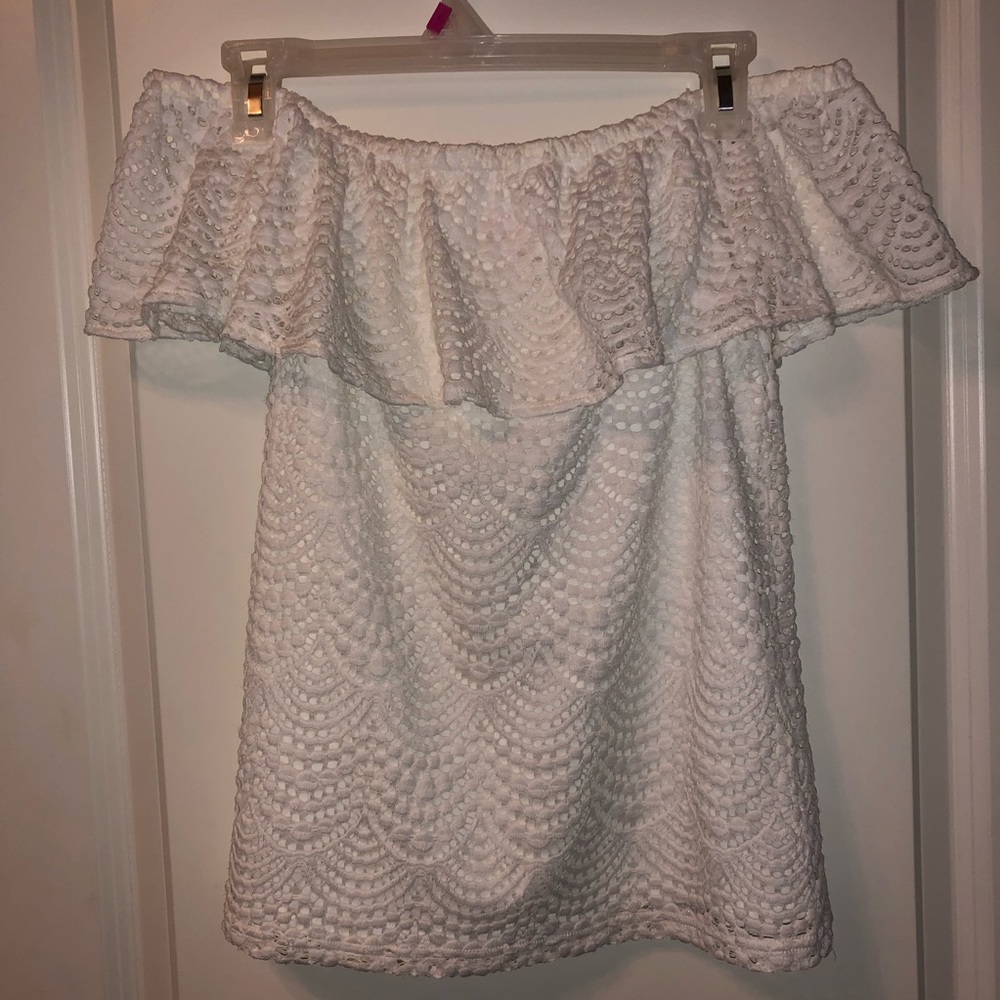 Lilly Pulitzer La Fortuna Lace Off Shoulder Top